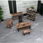 Resim L'occi Concept March Abcde Metal Ofis Masa Sehpa Keson Konsol Kitaplık 5'li Büro Takımı Barok-gri 