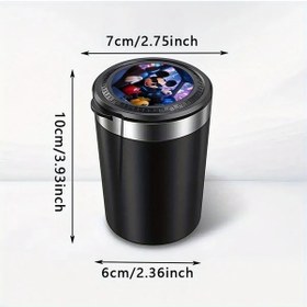 Resim Dashanshop 1 Adet Disney Mickey Araç Küllüğü - Kapaklı Ve Sıçrama Önleyici Metal İçlik - Kolay Temizlenir 