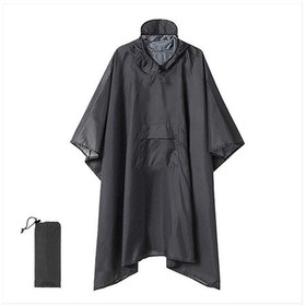 Resim Junzhuodianpu Açık Hava Yağmurluğu Kapşonlu Kollu Su Geçirmez Yağmurluk Motosiklet Yağmurluk Kamp Yürüyüş Seyahat Yağmurluk Çadır Gri 