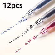 Resim 12'li Paket Elmas Uçlu Jel Kalem, 0.38mm İnce Nokta, Büyük Kapasite, Pürüzsüz Yazım, Ofis ve Okul Kullanımı İçin Uygun 