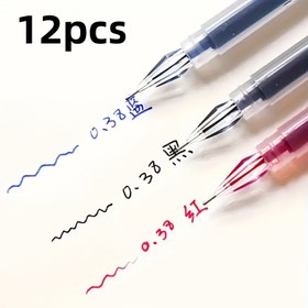 Resim 12'li Paket Elmas Uçlu Jel Kalem, 0.38mm İnce Nokta, Büyük Kapasite, Pürüzsüz Yazım, Ofis ve Okul Kullanımı İçin Uygun 