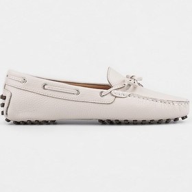 Resim Fiyonk Bağcıklı Hakiki Deri Bej Kadın Loafer Ayakkabı Bej 