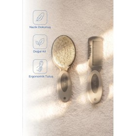 Resim Empressco Babyjem Sertifikalı Yumuşak Doğal Bebek Kıl Fırça Tarak Seti Gri - Fiyatı, Yorumları 