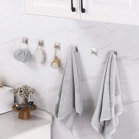 Resim 4 Adet Paslanmaz Çelik Banyo Havlu & Bornoz & Lif Askısı - Çok Amaçlı Askılık - Siyah 
