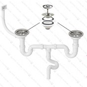 Resim DESIPHON S Çiftli Çöpmak Sifonu Taşmalı (Yan-Derin) 11 cm Çap Koku Önleyici Evye Gideri 