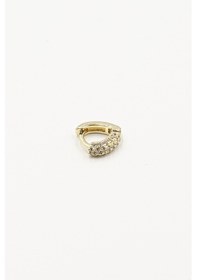 Resim Modern Üçgen Tasarımlı Zirkon Halka Tragus Piercing Gold Parlaklığını Korur, Cilt Dostu Çok Renkli 