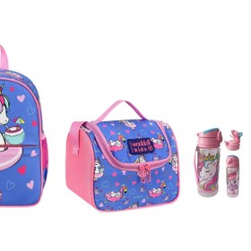 Resim Waddell Unicorn Anaokul Çantası-Beslenme Çantası Su matarası ve Beslenme Kabı 