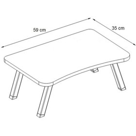 Resim interGO Renkli Laptop Sehpası Katlanabilir Yatak Koltuk Üstü Kahvaltı Bilgisayar Sehpası - Siyah 
