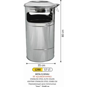 Resim Arı Metal Elit Kolon Küllük Paslanmaz 35X80 cm 