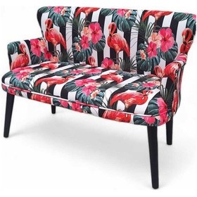 Resim Büro Koltuğu Ofis Bekleme Koltuğu Balkon Koltuğu Çay Seti Koltuğu -1 Adet İkili Koltuk Desenli 