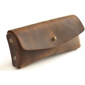 Resim Kişiye Özel Hera Deri Güneş Gözlük Kabı / Kılıfı Camel 