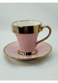 Resim Tutku 2 Kişilik Porselen Nescafe Fincanı Pembe Renk Pembe 