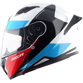 Resim Axor Hunter Turbo Ece 22.06 Kapalı Kask Beyaz - Kırmızı - Mavi 