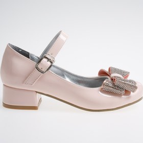 Resim Ramer Kız Çocuk Pudra Rugan Taşlı Fiyonk Abiye Ayakkabı 