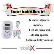 Resim Robotix 3 Kumandalı Harekete Duyarlı Alarm Seti - Sistemi 