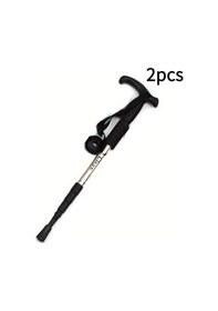 Resim Fochsia 2li Set Ultra Hafif Katlanır Trekking Bastonları Titreme Önleyici Alüminyum Gümüş 