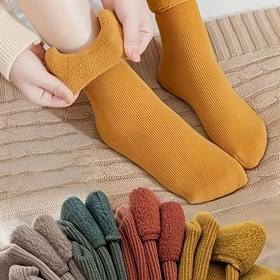 Resim 4 çift yumuşak ve sıcak kar çorabı, rahat kışlık ev terliği, kadın çorapları 