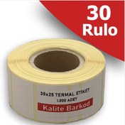 Resim Kalite Barkod 35x25 Termal Etiket | 30 Rulo Barkod Etiketi 