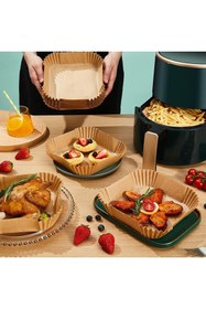Resim Duffa Airfryer Pişirme Kağıdı, Hava Fritözü Pişirme Kağıdı 50 Adet Kare 