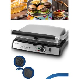 Resim Goldmaster Grillart 2200 Watt 3in1 Granit Çıkarılabilir Plaka Waffle ,ızgara ,tost Makinesi GM7466 
