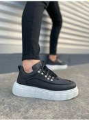 Resim Jy010 Cloud Bağcıklı Cilt Erkek Günlük Sneaker Ayakkabı Cbt - Siyah Siyah 