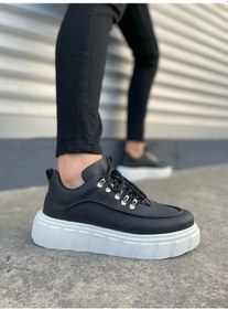 Resim Jy010 Cloud Bağcıklı Cilt Erkek Günlük Sneaker Ayakkabı Cbt - Siyah Siyah 