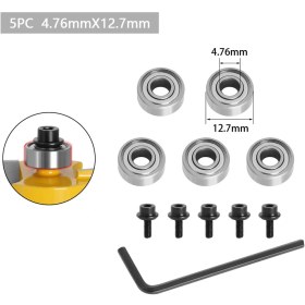 Resim Hombey Milling Cutter Aksesuarı: Üst-aşağı Pivot Rol, 4.76x12.7mm, 5 Adet, Hassas Kesim, Dayanıklı Malzeme, Kolay Kurulum 