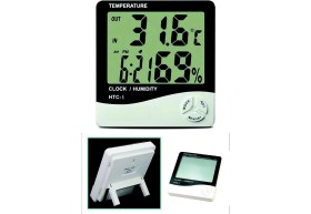 Resim Pazariz Masaüstü Dijital Termometre Nem Ölçer Saat 