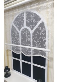 Resim Storburada Beyaz Tül Ve Ekru Stor Çift Mekanizmalı Stor Perde Alüminyum Kasalı Stb4003 Beyaz 