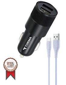 Resim C3 Micro Tüm Araçlara Uyumlu Araba Çakmaklık Çift USB Girişli Siyah Oto Şarj Aleti Soketi 