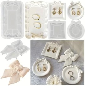 Resim Silikon Avrupa Dantel Fiyonk Tasarımlı Silikon Kalıp 10x10.9 CM 