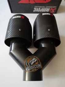 Resim 100 Mm Çapında Sağ Çıkış Egzoz Başlığı Full Karbon Içi Siyah Akrapoviç 
