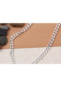 Resim Glorria Gümüş 6mm Gurmet Zincir Kolye Gümüş 