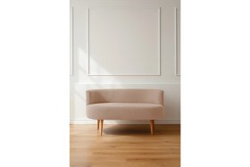 Resim Azra Mobilya Sydney Modern Ikili Koltuk Kanepe | Modern | Welsoft Yumuşak Kumaş | Cappucino 