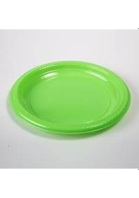 Resim Roll-up Plastık Yesıl Renklı Partı Tabak 25 Lı Yuvarlak 22 Cm 