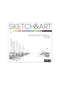 Resim Sketch&Art Profesyonel Aquarel Kuru Boya Kalemi 24 Renk.Metal Kut 