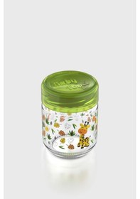 Resim Renga Dolce Desenli 210 Ml Silikon Contalı Cam Mama Kavanozu 222003 Yeşil 