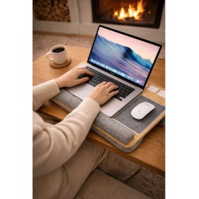 Resim Hodbehod Portatif Laptop Sehpası Tablet Bölmeli Yastıklı Notebook Masası 