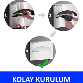 Resim Berta Hijyen Paslanmaz Klozet Kapak Örtüsü Dispenseri - Klozet Kağıt Verici Krom 