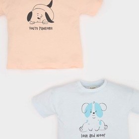 Resim DeFacto Erkek Bebek Yenidoğan Bisiklet Yaka Baskılı Penye 2'li Kısa Kollu Tişört E8232A525SMBE362 