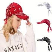 Resim Hafif, Ayarlanabilir Açık Bandana - Kırmızı Beyaz Baskılı, Mükemmel ve Şık Kafa Giysisi, Tüm Mevsim Kullanımı, Açık Hava Kafa Giysisi | Şık Kafa Giysisi | Hafif Kafa Giysisi 