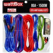 Resim WATTBOX Oto Anfi Kablo Seti Full 8ga 1500w 