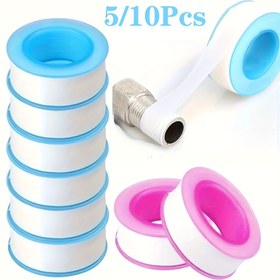 Resim 10 Adet PTFE Tesisat Bandı, Suya Dayanıklı Boru Sızdırmazlık Malzemesi, Beyaz Teflon Sızdırmazlık Bandı Duş Başlıkları ve Boru Bağlantıları İçin, PVC Malzeme, Kolay Uygulama 