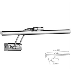 Resim Krom Kasa Dekoratif Modern Banyo Aynası Tablo Duvar Resim Aydınlatma Fülüt Kuğu Aplik Beyaz Işık 