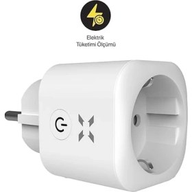 Resim Smart Akım Korumalı Mobil Uygulama ile Uzaktan Kontrol Edilebilen Enerji Ölçümlü Zaman Ayarlı Akıllı Wi-Fi/bluetooth Priz 1 Adet (16 A) X7010 