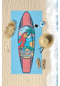 Resim PARADISE BEACH Dijital Baskılı 75x150 Cm Plaj Havlusu Mavi 