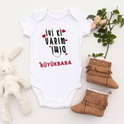 Resim TUĞBABABY Unisex Bebek Iyi Ki Varım Dimi Büyükbaba Baskılı Body Zıbın 