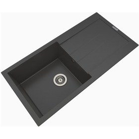 Resim Polex Cristalüx Granit Evye P-X1 Antrasit Tezgah Altı Ve Tezgah Üstü Mutfak Evyesi 98x49.5 CM 