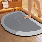 Resim 1 Adet Ultra Emici Hızlı Kuruyan Banyo Paspası - Duş, Küvet ve Kapı Girişi için Yumuşak Kaymaz Halı, Alerjik Olmayan Polyester Lif, Şık Koyu Gri "İDEALISTLER" Yazılı Tasarım, Ev Dekorunu Güçlendirir, Banyo İçin Paspaslar 