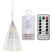 Resim Neevoyu Led Atışık Işıklı Süs 180 Ledli Pili Ve Kumanda İle Güneşli/iç Mekan Dekorasyonu Gümüş Tel, Islak Beyaz Diğer 